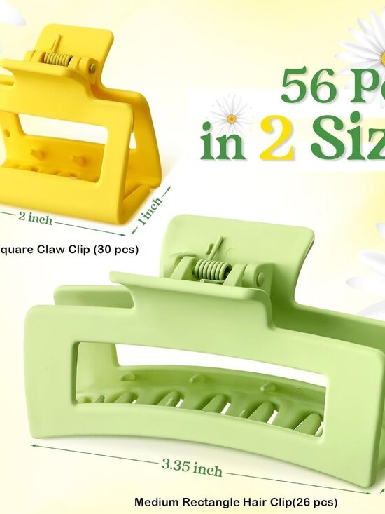 56-Pack Multicolor Hair Claw Clips for All Hair Types
